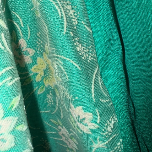 Vintage 1970s Emerald Green Empire Waist Maxi Dress Romantic Boho Small - Picture 7 of 10